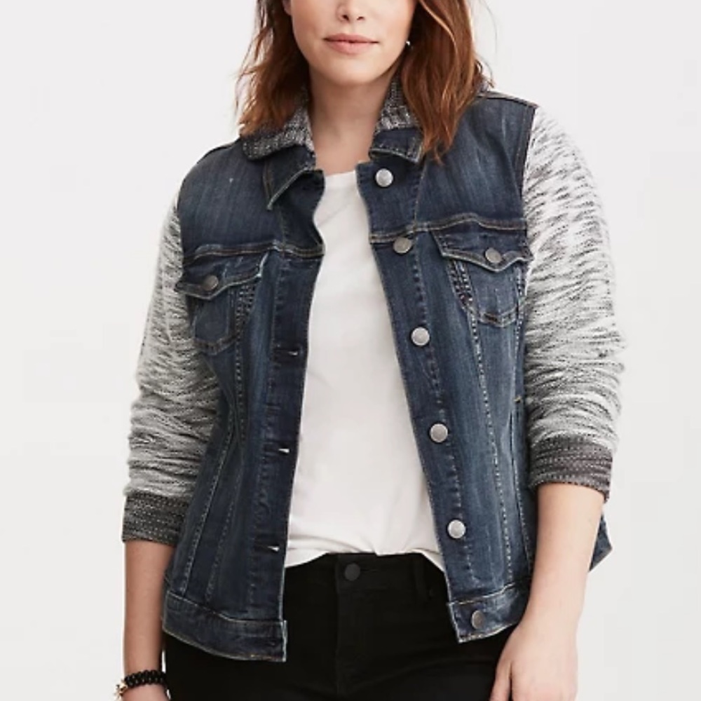 Torrid Demin French Terry Jean Jacket Hoodie